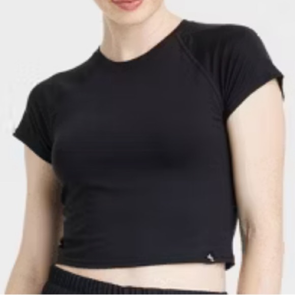 Women's Knit Cropped Short Sleeve Top - JoyLab™ - Picture 1 of 3